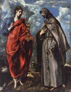El Greco SS.John the Evangelist and Francis oil